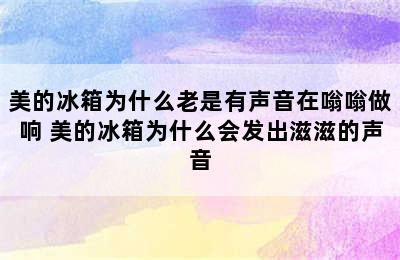 美的冰箱为什么老是有声音在嗡嗡做响 美的冰箱为什么会发出滋滋的声音